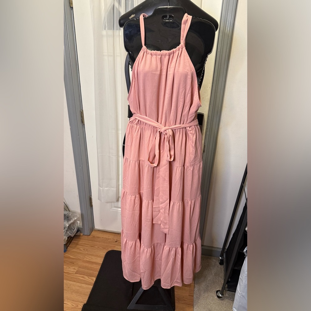 Forever 21 Pink Halter Sundress Casual Resort Wear